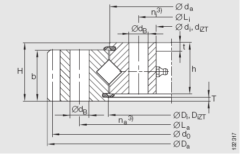 INA-XA 外齒型交叉滾子轉盤軸承