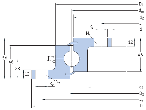 SKF-RKS.23 內外雙法蘭型四點接觸球轉盤軸承