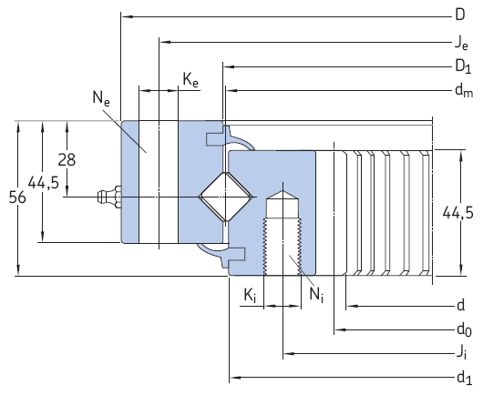 SKF-RKS.162內齒型交叉滾子轉盤軸承